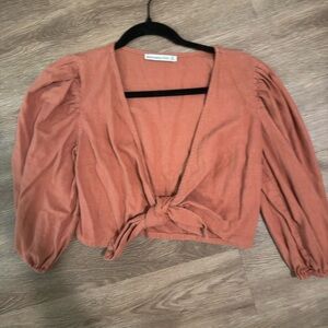 Abercrombie & Fitch Terracotta Tie-Front Blouse